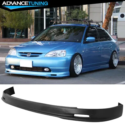 Fits 01-03 Honda Civic Coupe Sedan 2DR 4DR Mugen Mug Style Front Bumper Lip - PP • $59.90