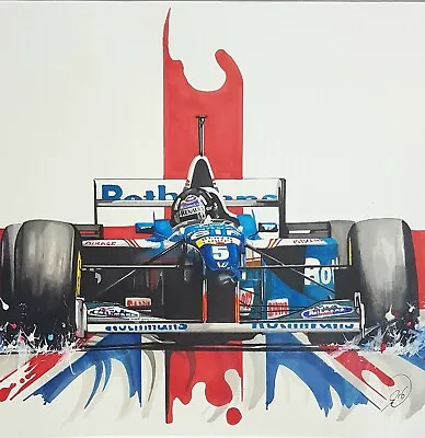 Damon Hill British F1 Racer Abstract Canvas Framed Wall Decor Large 20x30 Inch • £20.99