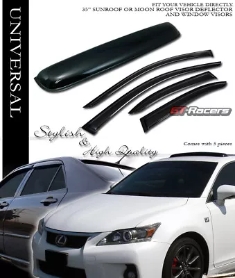 Smoke Sun Shade Window Visors+Sunroof Moon Roof Guard For 99-05 Jetta Sedan Mk4 • $40