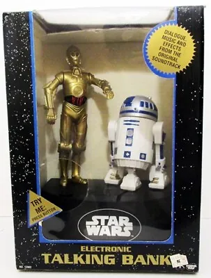 1995 Star Wars Electronic Talking R2d2 C3po Figure Bank Music Sounds Sealed New! • $84.99