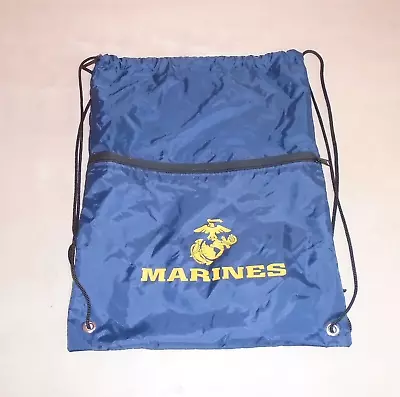 Marines Blue Lightweight Back Pack Shoulder Bag Eagle Globe Anchor EGA 19 X 14 • $9.99