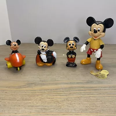 Vintage Lot Of 4 1970'S Walt Disney Mickey Mouse Plastic Figurine Toy Figures • $42.95