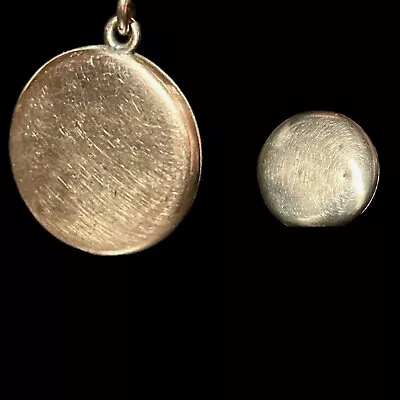 Vintage Art Deco French Rose Gold Fill Round Plain Locket Pendant Few Dimples • $125