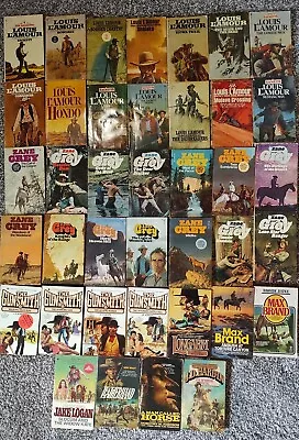 Louis Lamour Zane Grey Etc Western Vintage Paperbacks Lot Of 39 70s-80s Sackett • $20