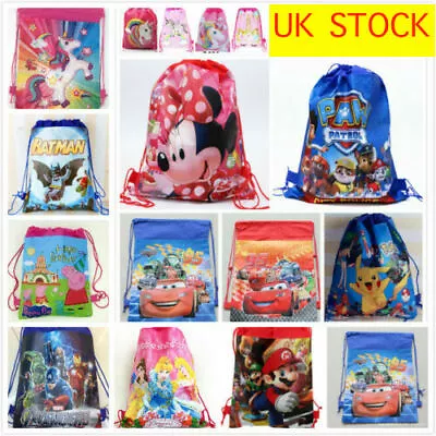 £3.49 • Buy Kids Drawstring PE Party Bag School Bag Backpack Girls Boys Bags