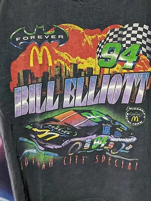 Vtg 90s Bill Elliott Batman Forever Mcdonalds Nascar T Shirt XL DoubleSided 1995 • $129.94