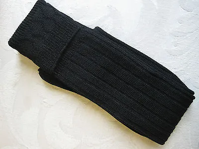 Black Wool Blend Kilt Hose Socks NEW Size Men's Large (Shoe Size 9 - 11) • $12.95