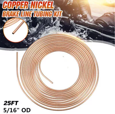 US Stock 5/16 In.OD 25 Ft Roll Coils  Brake Line Tubing Steel Zinc+Copper Nickel • $26.31