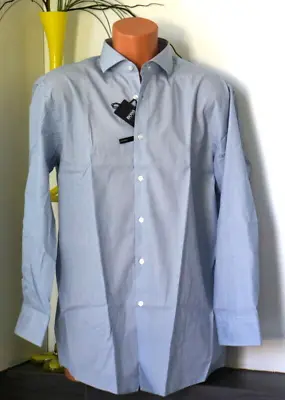 $58.50 • Buy Hugo Boss Mark US Sharp Fit Spread Collar Thin Stripe Dress Shirt New $128 Sz 17
