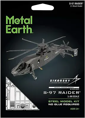 Fascinations Metal Earth Sikorsky S-97 RAIDER Helicopter 3D Steel Model Kit 1:88 • $12.95