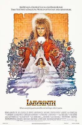 LABYRINTH V1 RETRO 80s MOVIE POSTER Classic Greatest Cinema Wall Art Print A4 • £3.75