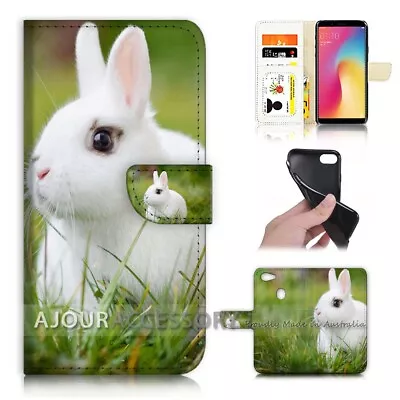 ( For Oppo A73 ) Flip Wallet Case Cover AJ21271 Cute Bunny Rabbit • $12.99