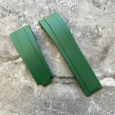 Aftermarket 20MM Green Silicone Rubber Watch Strap Band For Rolex OYSTERFLEX • £24