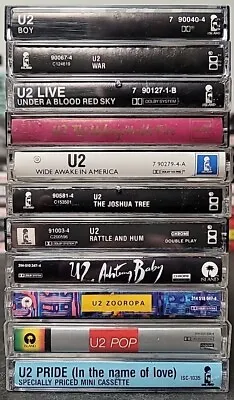 U2 Cassette Tape Lot: Boy War Wide Awake Joshua Tree Rattle Hum Pop Achtung Fire • $69.95