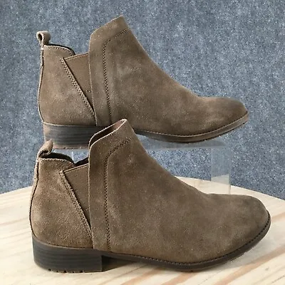 G H Bass And Co Boots Womens 9 M Allie Casual Pull On Ankle Bootie Brown Suede • $38.69