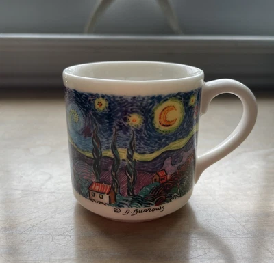 $15.95 • Buy Vintage Chaleur Expresso Cup Van Gogh Starry Night Collection Artist D. Burrows
