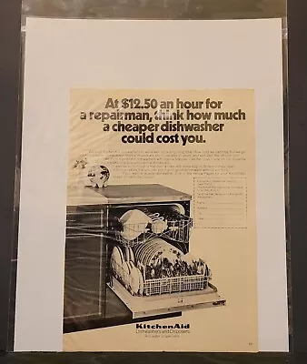 KitchenAid Dishwasher & Disposer Hot Water Dispensers Vintage Print Ad 1971 • $7.99