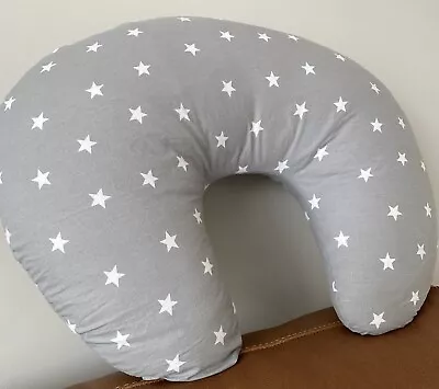 Grey Star Print Breastfeeding / Tummy Time Sitting Support Cushion • £4