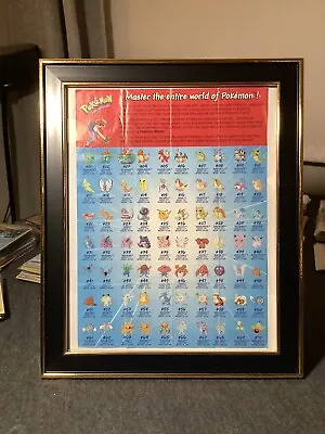 Pokemon Vintage Hasbro Poster Master The Entire World Of Pokemon Authentic 1999 • $29.99