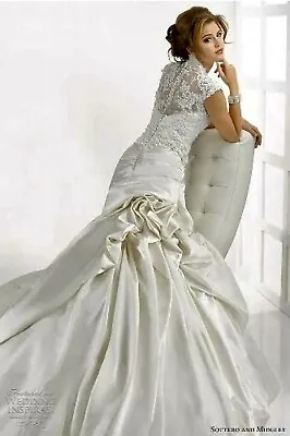 New Maggie Sottero ‘Chantilly’ Illusion Beaded Wedding Dress 12 Rrp £2450 • £80