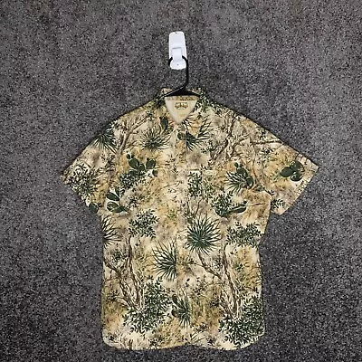 Game Guard Shirt Mens M Beige Camo Button Up Hunting Fishing Short Sleeve • $21.49