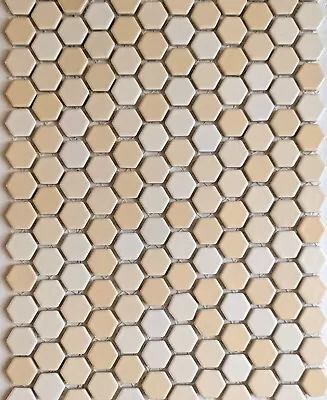 Yellow Hexagon Porcelain Mosaic Wall Tile • $12.95