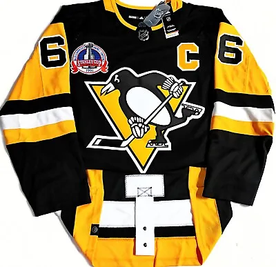 Flaw-52 Mario Lemieux Pittsburgh Penguins 1991 Stanley Cup Adidas Hockey Jersey • $249.99