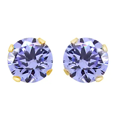 1.80 Ct Round Blue Tanzanite Simulated Diamond 18K Yellow Gold Plated Earrings • $260.53