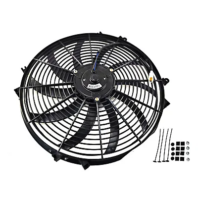 $42.99 • Buy Universal Slim Fan 3000FCM Push Pull Electric Radiator Cooling 12V Mount Kit 16 