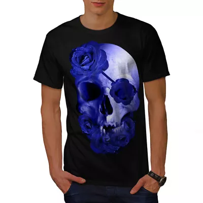 Wellcoda Biker Skeleton Rock Mens T-shirt Soul Graphic Design Printed Tee • £16.99