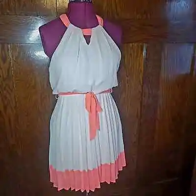 Ya Los Angeles Dress Flowy Size Large Silk Blend Summer Spring Flirty Valentines • $19.99