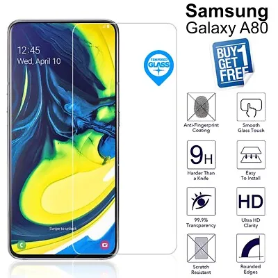 2 X For Samsung Galaxy A80 Genuine Tempered Glass Screen Protector Film A805F • £3.49