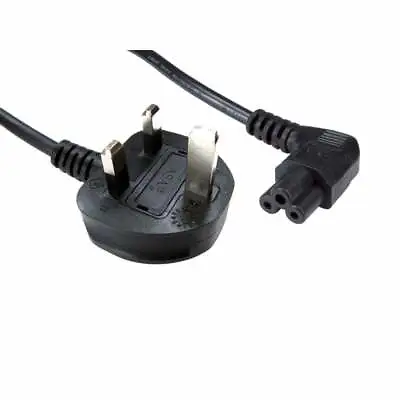 £5.99 • Buy 1.8m Black C5 Clover Cloverleaf 90 Degree Angled Mains UK Plug Power Cable