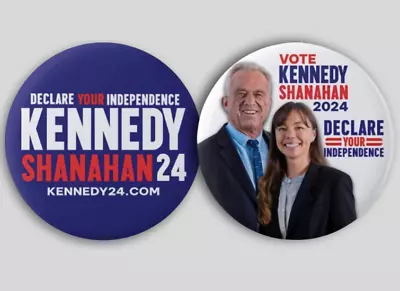 Robert F Kennedy Jr NICOLE SHANAHAN VP President Pins Buttons Political 2.25  • $9