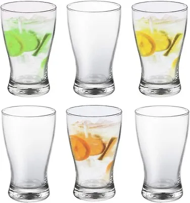 £10.99 • Buy 6 X Half Pint Beer Glasses Tulip Highball 280ml Coke Soda Lemonade Juice Tumbler