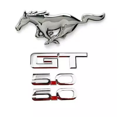 For 2015-22 Ford Mustang GT 5.0 Rear Emblem Chrome Badge Truck Lid Metal 4Pcs • $39.99