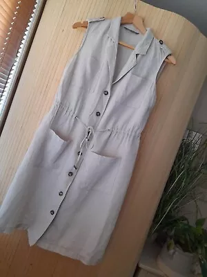 Laura Ashley Linen Safari Dress Size 12 • £8