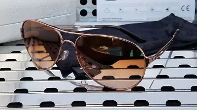 New Oakley CAVEAT Aviator Sunglasses 4054-01 Rose Gold W/ VR50 Brown Gradient • $119.95