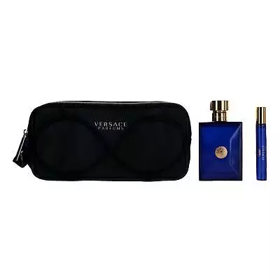 Versace Pour Homme Dylan Blue By Versace 3 Piece Gift Set For Men With Pouch • $61