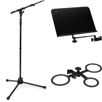 K&M 210/9 Microphone Stand Mute Holder And Music Holder Bundle • $179