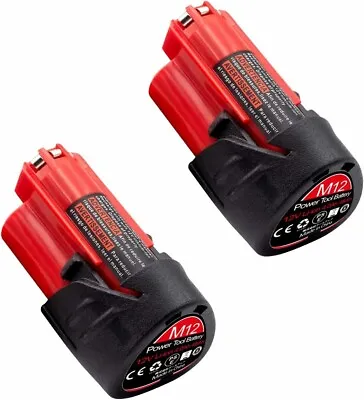 2pc. M12 Batteries For Milwaukee 12V: Batteries 4.0 Ah Lithium Replacement • $45.99