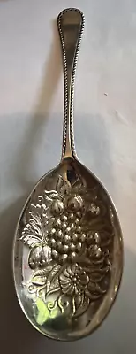 Large Silver EPNS Serving Spoon With Fruit Pattern • $4.93