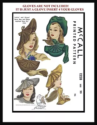 McCall # 1328 Beret HATS & BAG Fabric Sewing Pattern Chemo Cancer Alopecia 23   • $5.99