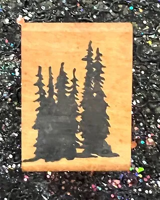 Vintage Rubber Stamp  Forest Silhouette  By Graven Images   1 3/4 X 1 1/4  • $6.25