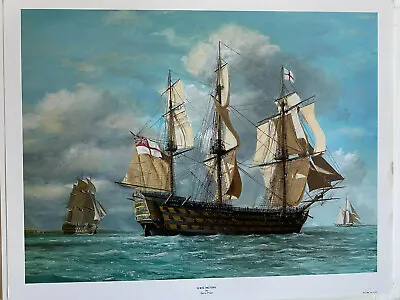 £11 • Buy Naval Art Print HMS Victory Battle Of Trafalgar Lord Nelsons Flagship 