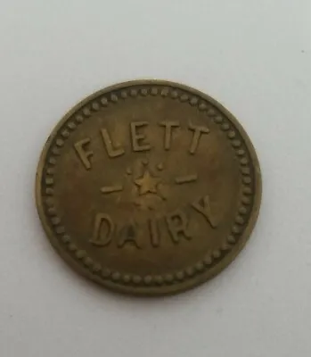 Flett Dairy Good For 1 Quart Milk Trade Token Coin • $18.50