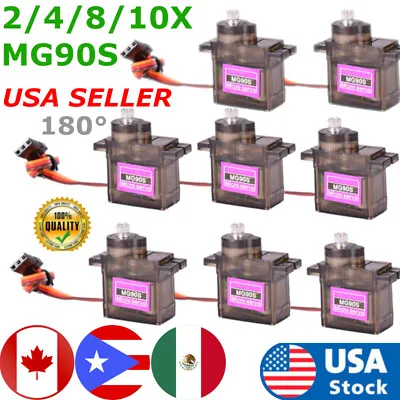 2/8/10 Pcs MG90S Metal Gear Micro Servo For Boat Car Plane RC Helicopter Arduino • $8.99