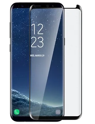 For SAMSUNG GALAXY S8 CURVED SCREEN PROTECTOR FULL COVER GORILLA TEMPERED GLASS • £6.37