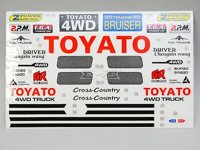 RC 1/10 Car Truck TOYOTA 4X4 Truck DECALS STICKERS 6 X4  Sheet *NEW* • $9.99