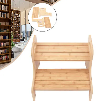 New 2 Layers Bed Steps Adults Stairs Ladder 2 Steps Wooden Kitchen Home Stool • $32.30